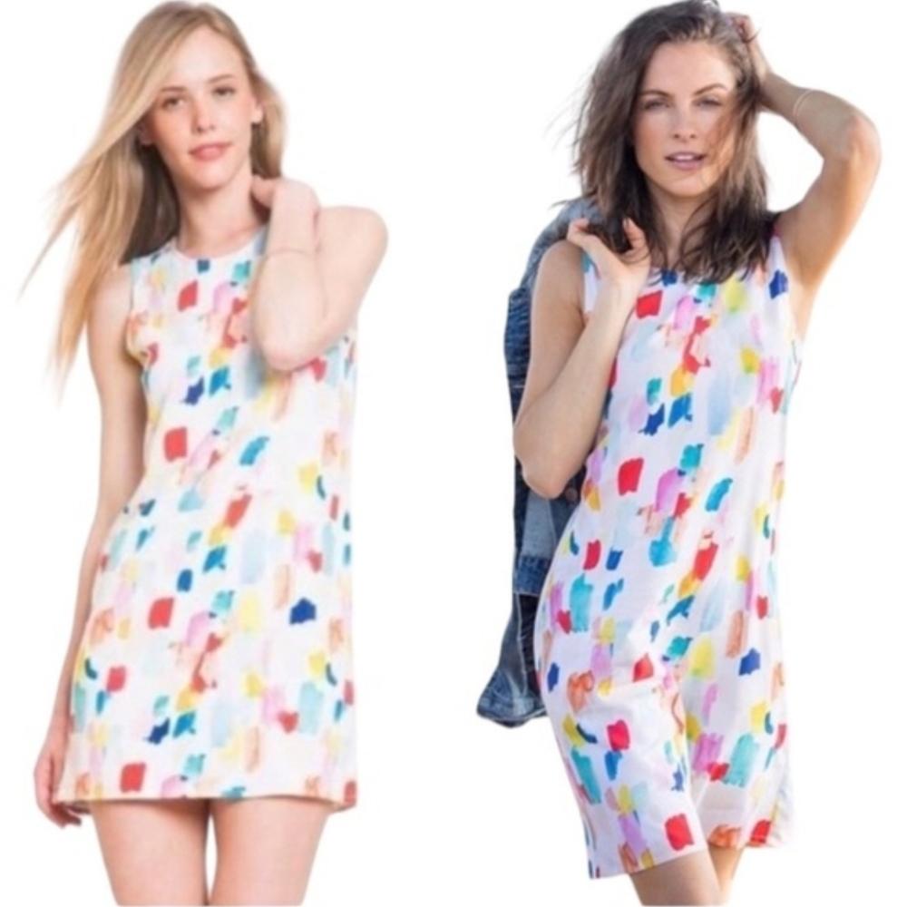 Marine Layer X Britt Bass Watercolor Shift Dress Size Small